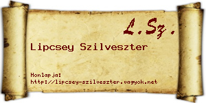 Lipcsey Szilveszter névjegykártya
