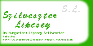 szilveszter lipcsey business card